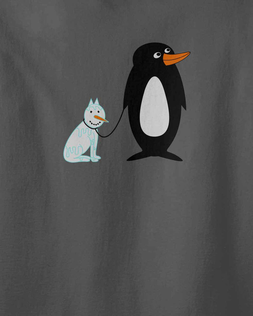 graphic of penguin tshirt with snow dog Aponia istanbul kids tshirt