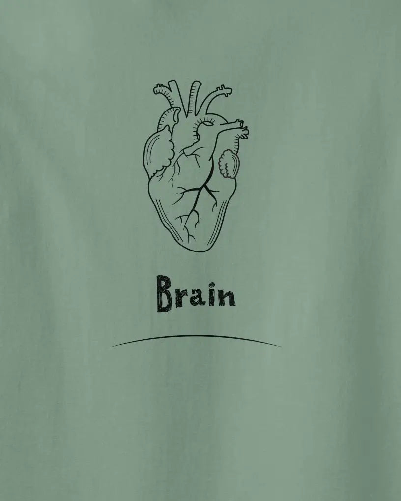 A graphic with the real heart print and the text: Brain print underneath