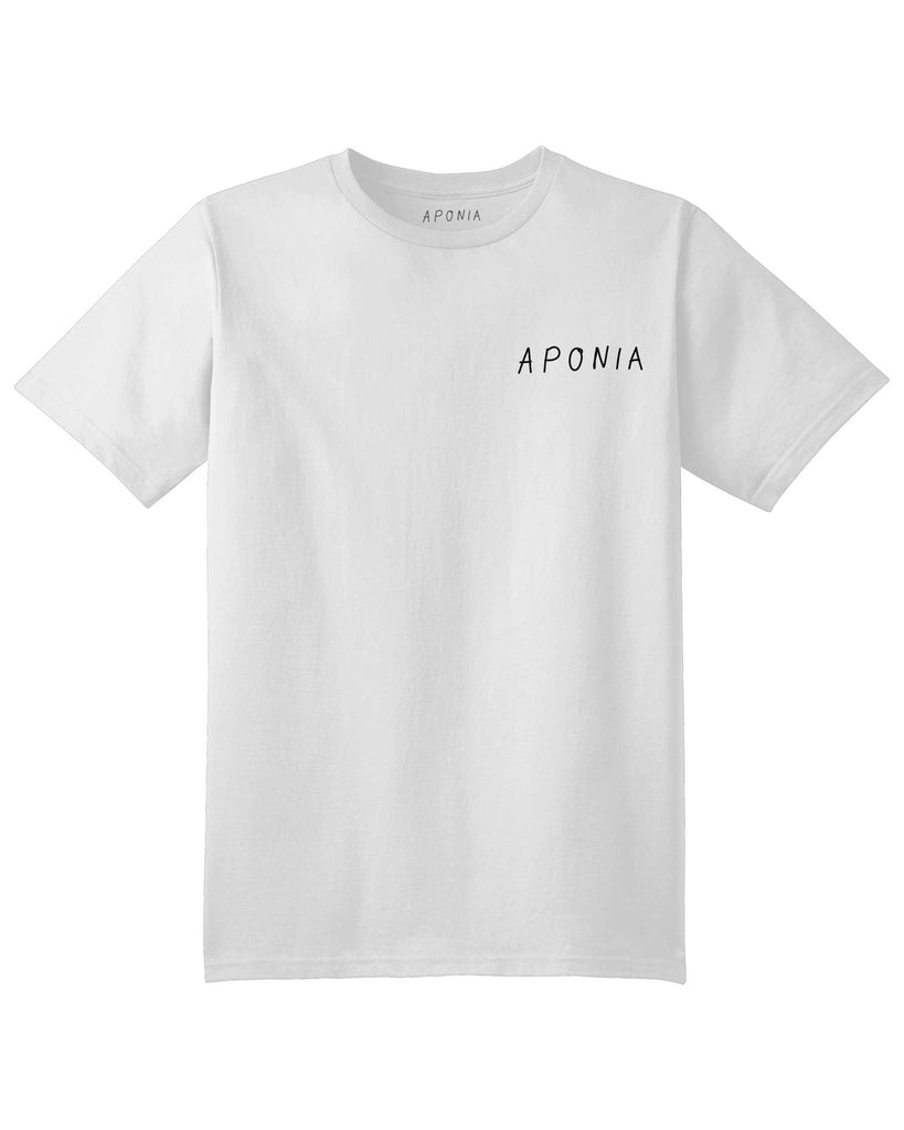 Doner kebab t shirt in White color front, text:Aponia
